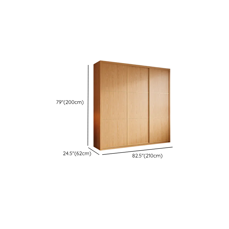 Wood Grain Minimalist Natural Wood Wardrobe Closet with Soft Close Drawer, Soft Close Door, Interior Shelves, and Clothing Rod - image 21