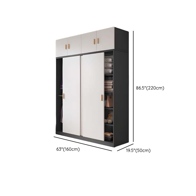 Modern Sliding Doors Wardrobe Wood Frame Freestanding Wardrobe Armoire - image 21