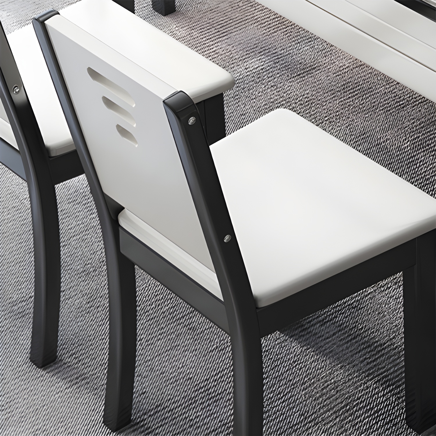 Modern Style Stone Furniture 7 Pcs Round Shape Dinette Table with Dining Chairs - image 8