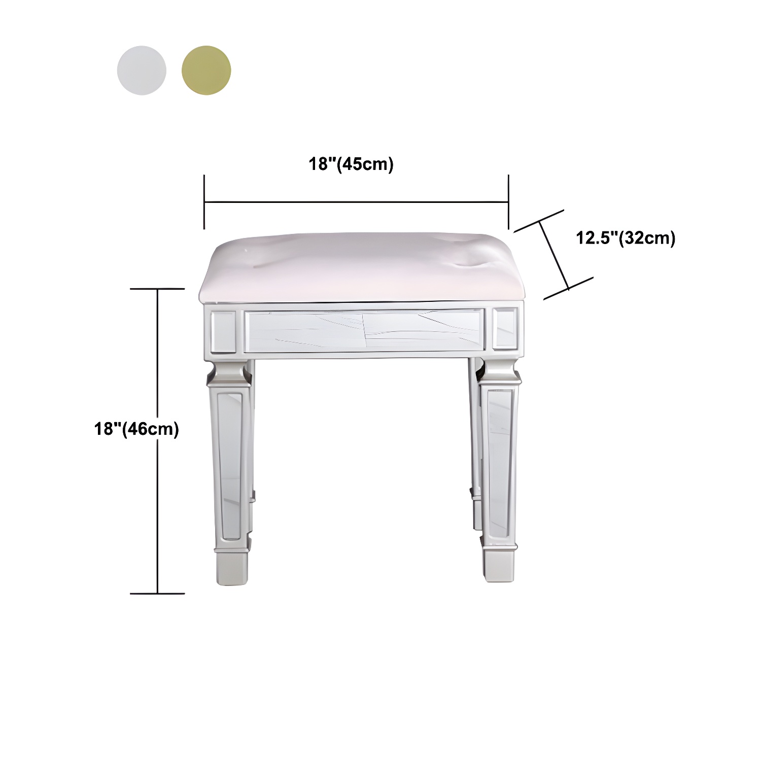 Solid Wood Vanity Dressing Table Set Contemporary Makeup Counter with Drawers - image 15