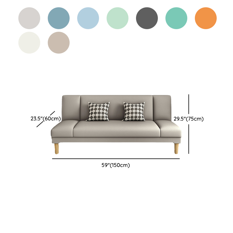 Scandinavian Armless Sleeper Sofa, Light Wood, Foam Filling, Includes Pillows - image 26