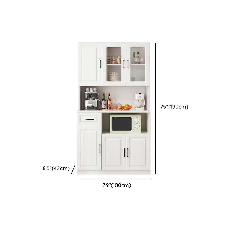 Freestanding Open Kitchen Storage Cabinet with Microwave Shelf, Countertop and Kitchen Appliance Storage for Kitchen in a Modish Style - image 12