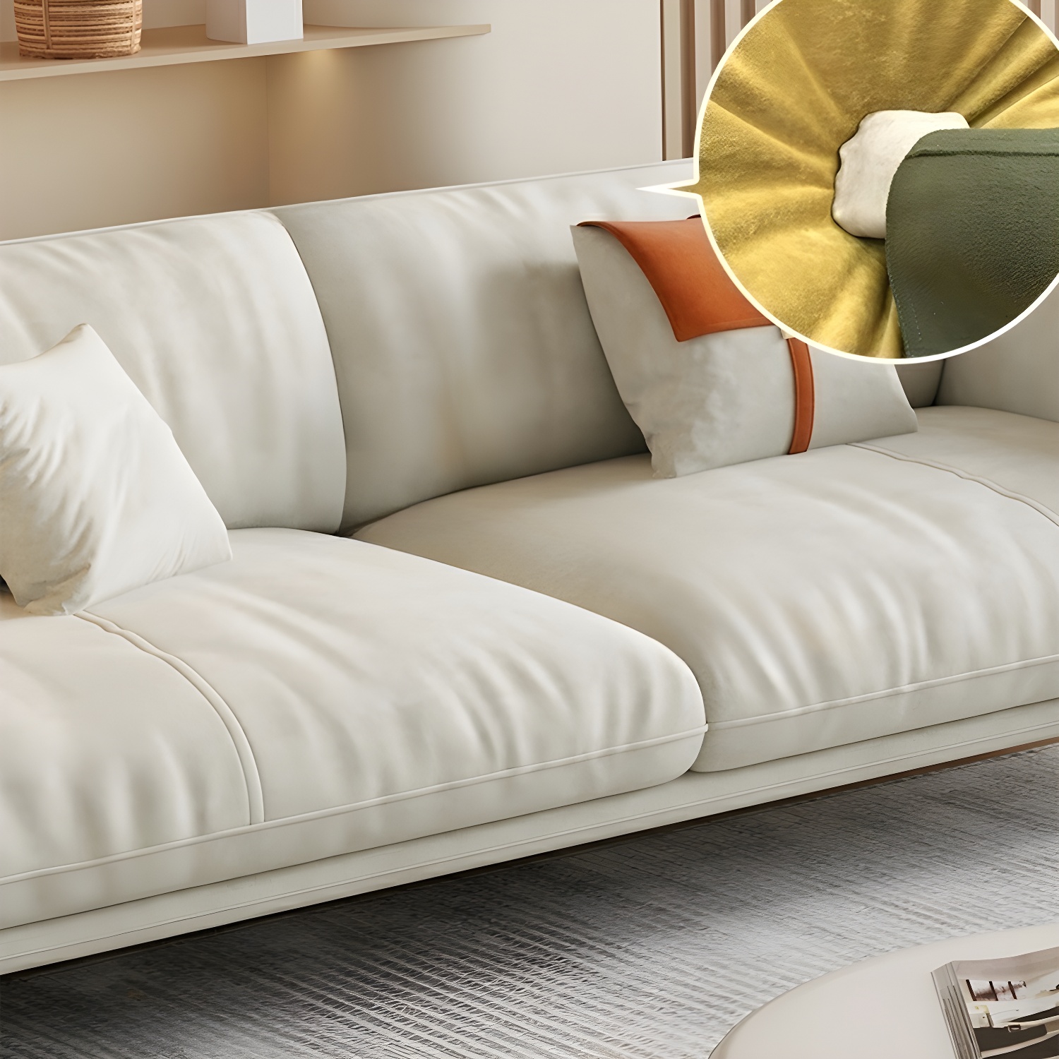 Wood Standard Modern Sofa, 83x35x33 inches Non-Distressed with Pillows, Black Legs - image 14