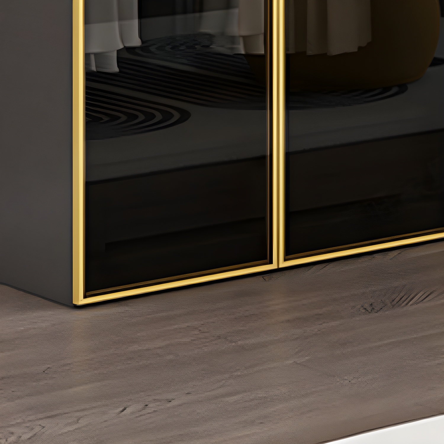 Modern Grey Wood Wardrobe Armoire with Drawers & Adjustable Shelves - image 6