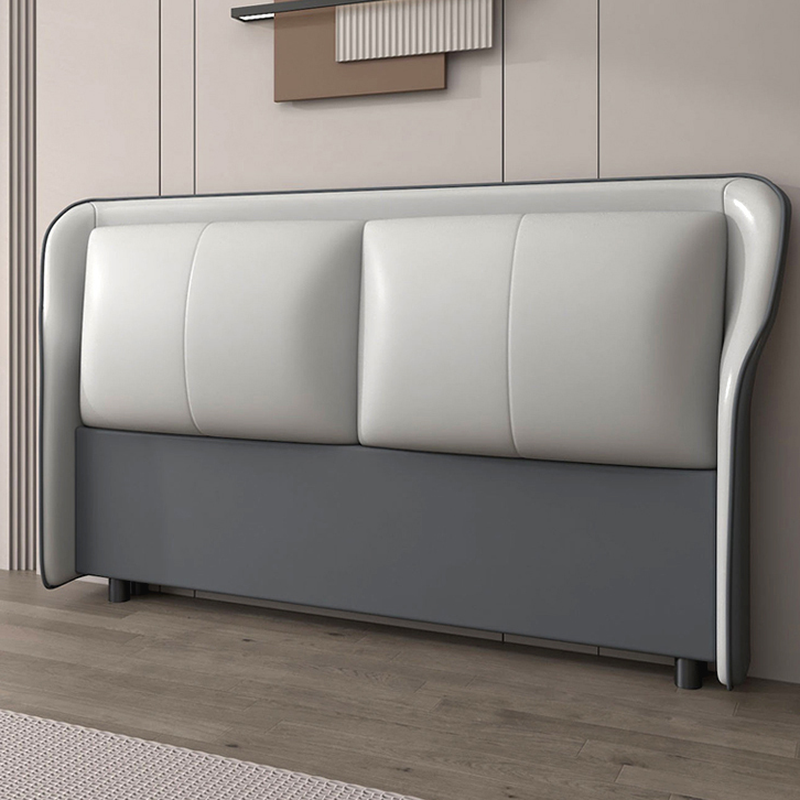 Trendy Wingback Headboard in Natural Wood with No Distressing, Rectangle Shape for Full/Queen Bed, Featuring Sponge Upholstery and Standard Height - image 4