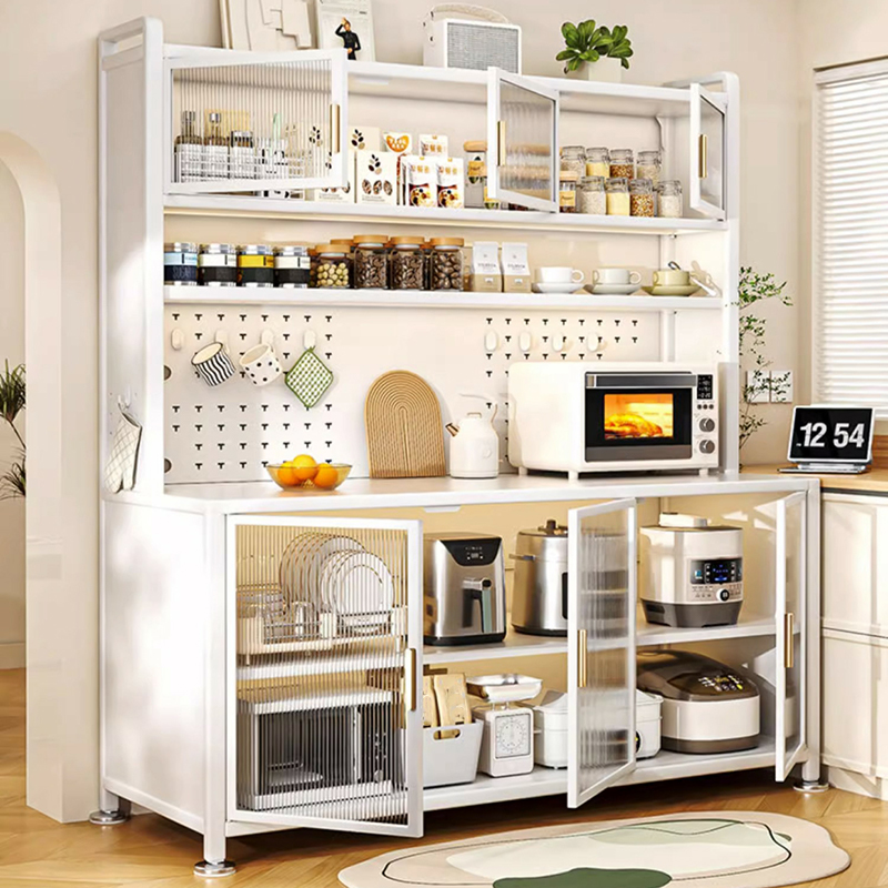 Modern Steel Sideboard Standard-Sized Open Storage Non-Adjustable Shelves - image 3