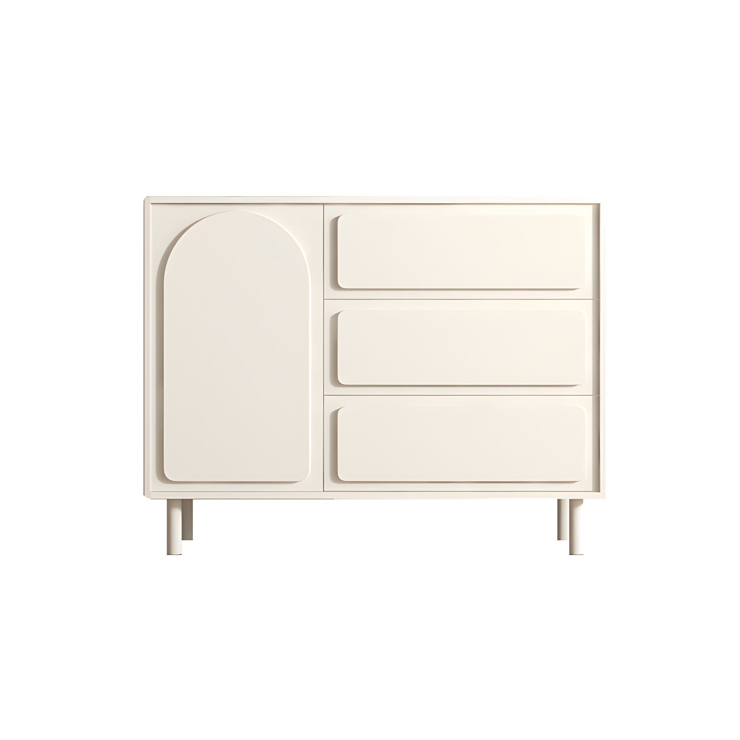 37.4"Tall White Wooden Cabinet , 3- Drawer Rectangle Accent Cabinet - image 5
