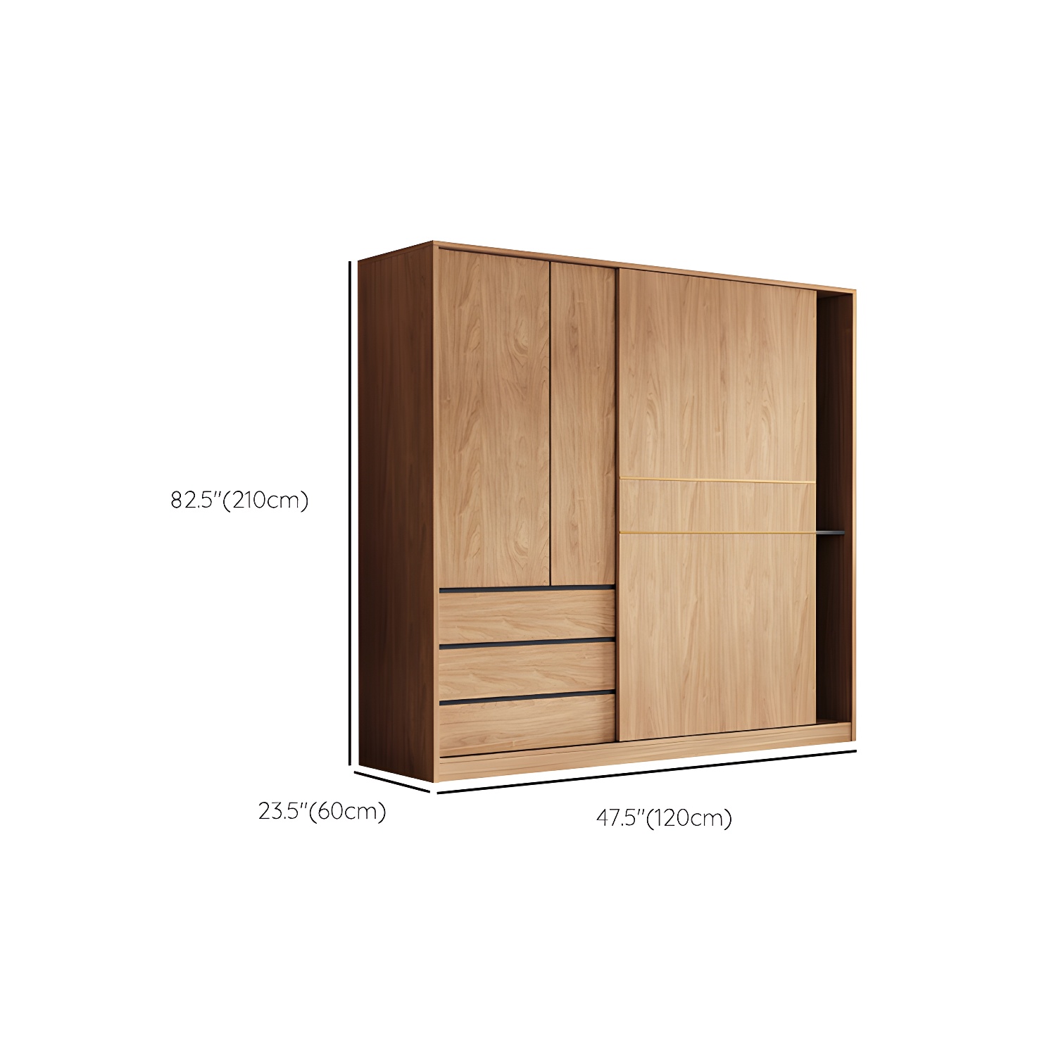 Contemporary Wood Wardrobe Armoire Freestanding Adjustable Shelves Wardrobe with Drawers - image 10