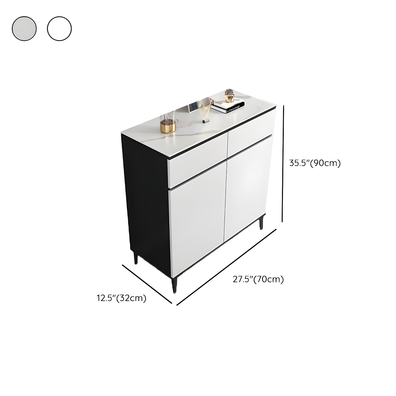 White Wood Buffet Sideboard with Drawers and Cabinet Included - image 8