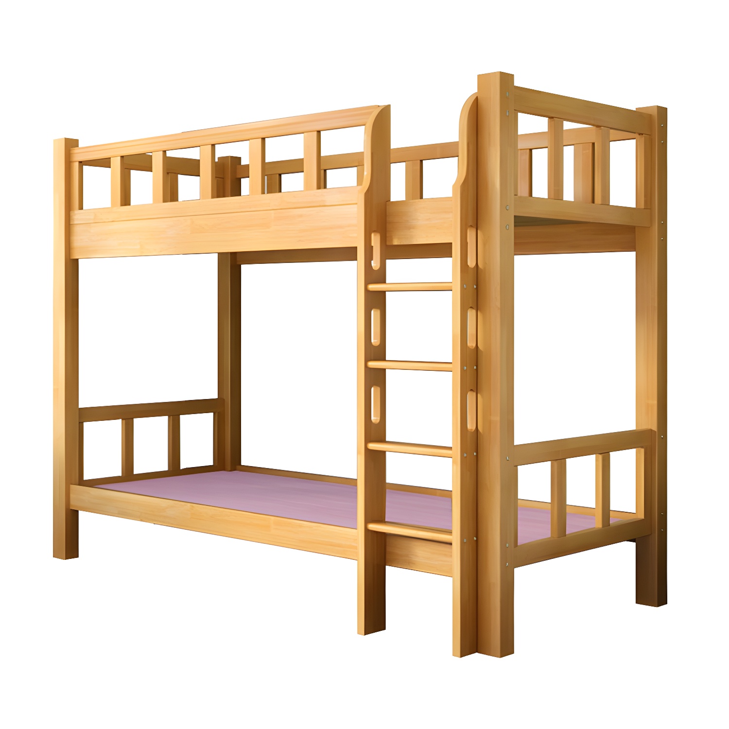 Mid-Century Modern Headboard Bunk Bed Solid Wood Bed with Footboard - image 5
