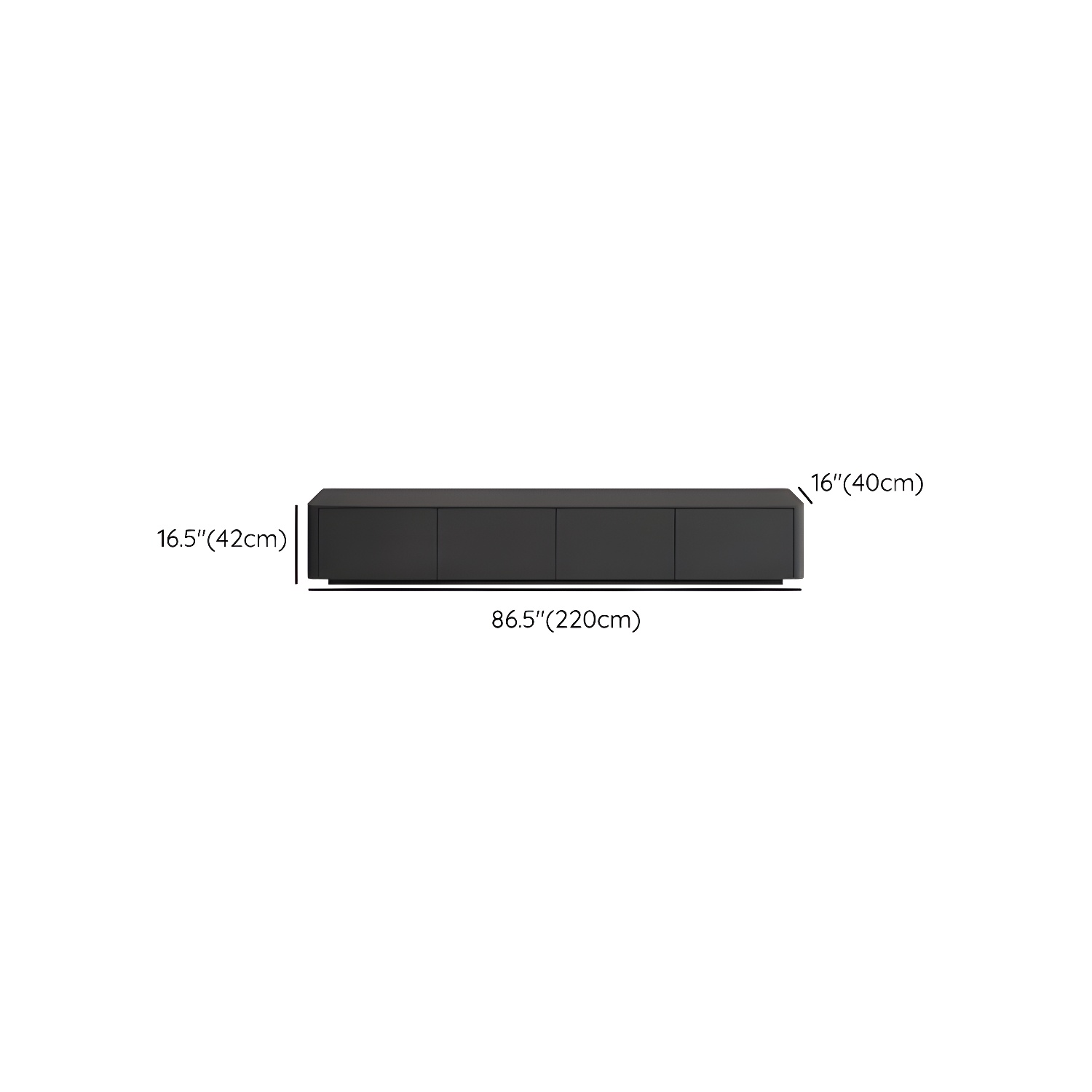 Modern Black TV Console Engineered Wood Cable Management Media Console - image 15