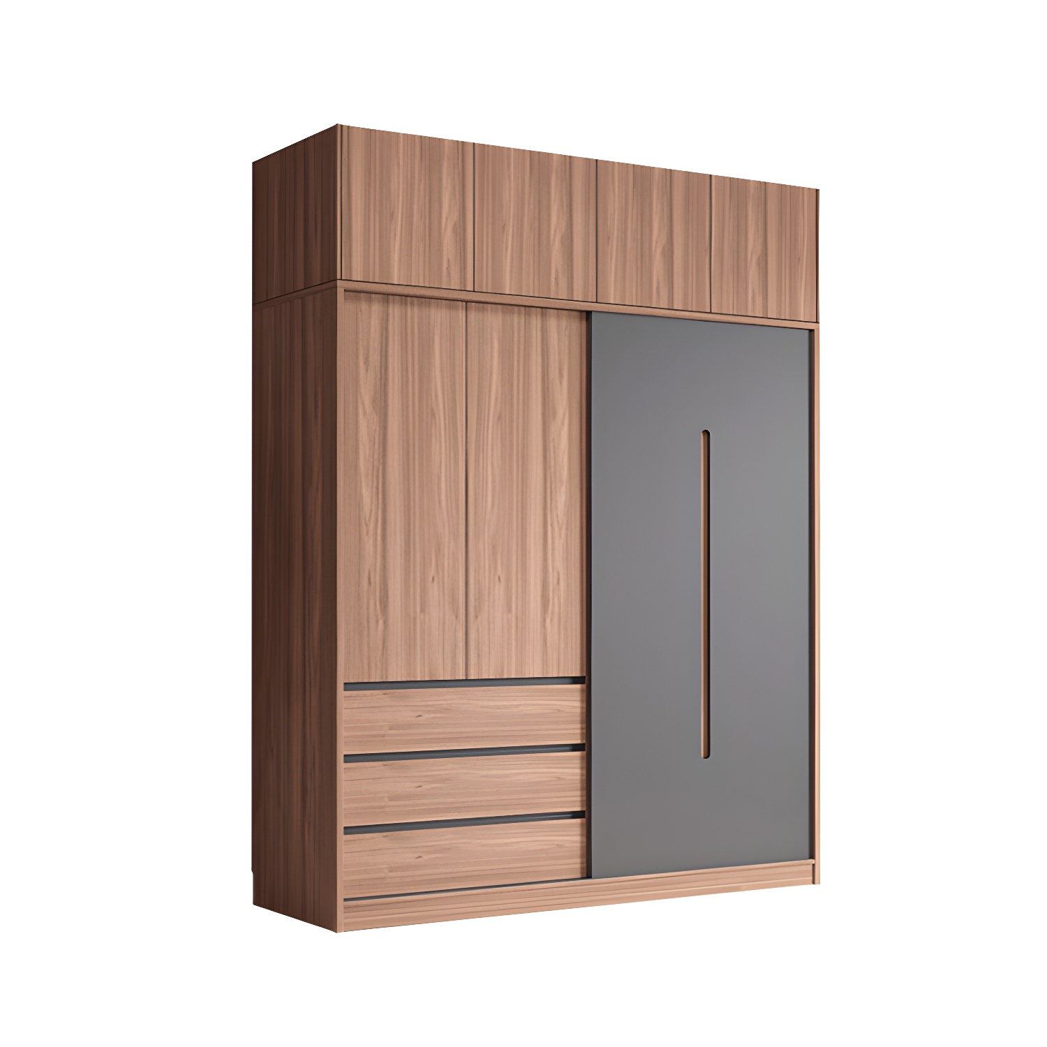 Contemporary Sliding Door Storage Cabinet Bedroom Cabinet with Drawers - image 5