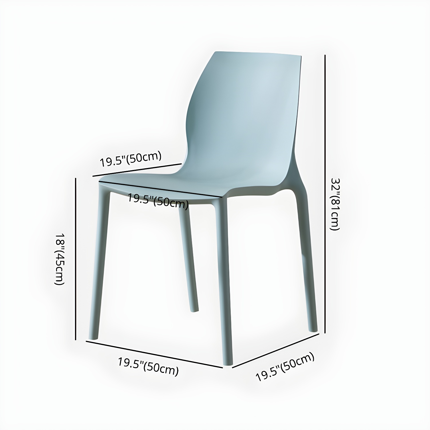 Contemporary Plastic Dining Room Chair Multicolor Stackable Side Chair - image 18