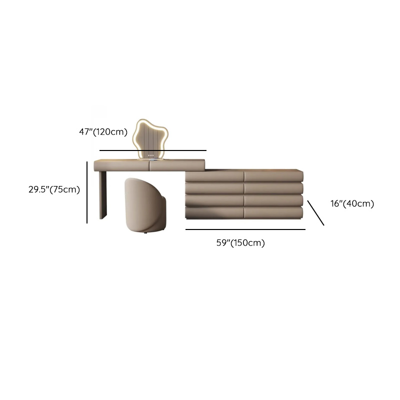 Multi-Purpose Tan Vanity Set with 10 Drawers, Lighting, Scalable, Adjustable Touch, and Adjustable Brightness - image 17