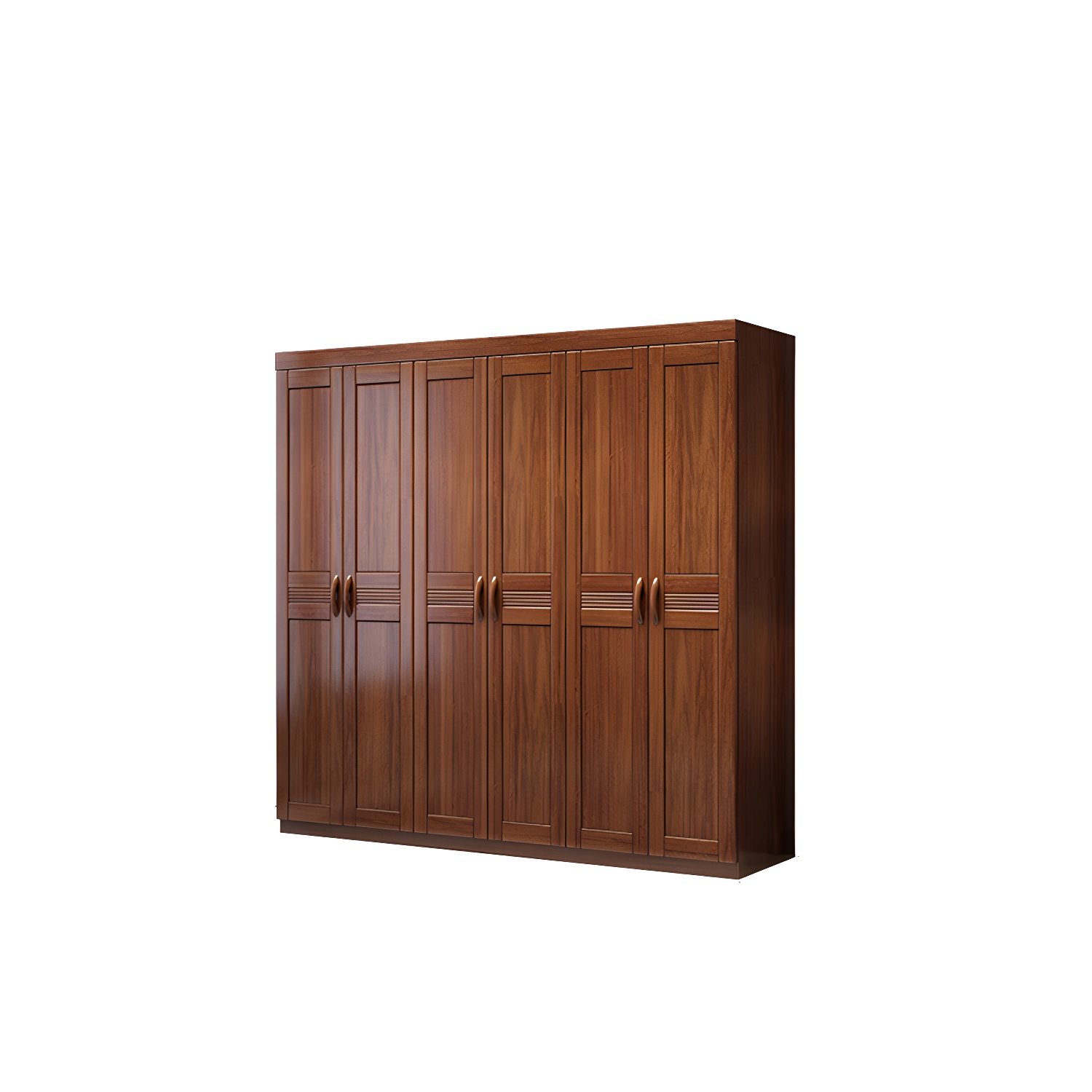 Brown Walnut Solid Wood Wardrobe Traditional Freestanding Wardrobe Armoire - image 5