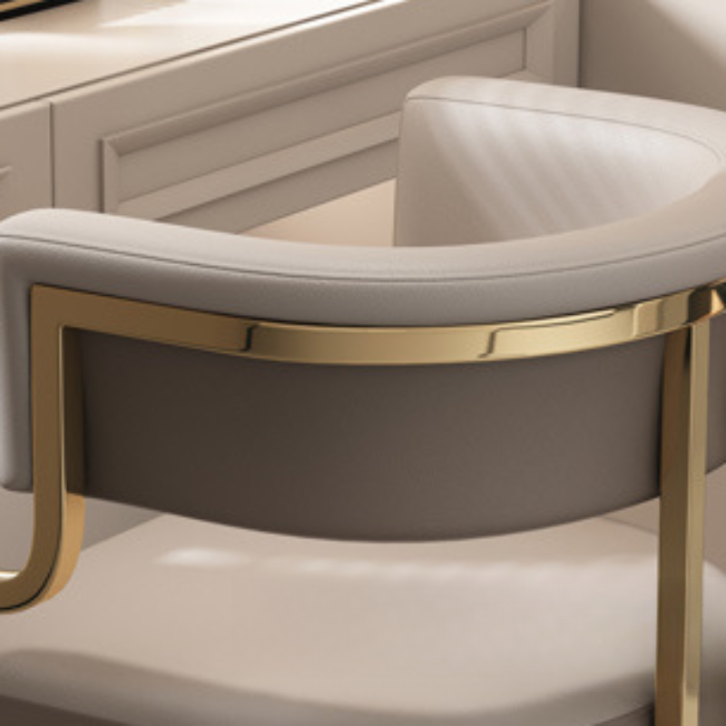 Minimalist Arm Chair with Cushioned Seat, Arms, Metallic Metal Legs, and Low Back - image 16