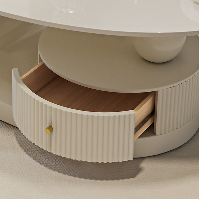 Nested Elliptical Accent Table with Repository Storage for Indoor Use - image 4