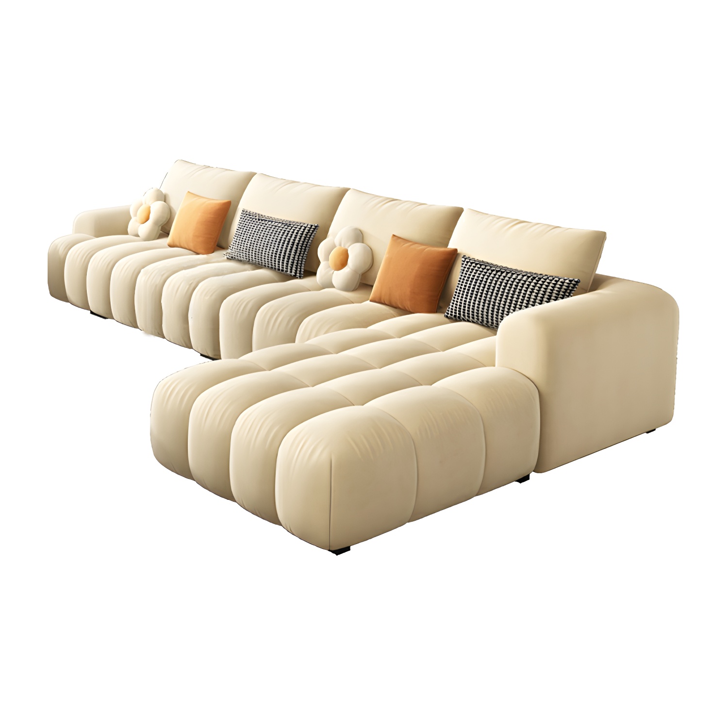 Modern Suede Sectional Sofa with Black Pine Wood Frame and Scratch Resistant Design - image 10
