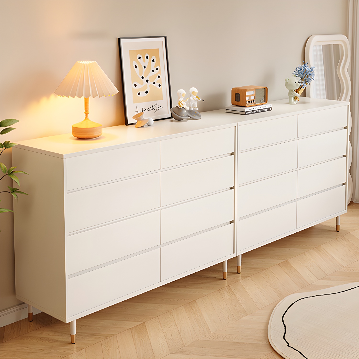 Modern White Wood Dressers with Soft-Close Drawers , Shelves Not Included - image 4