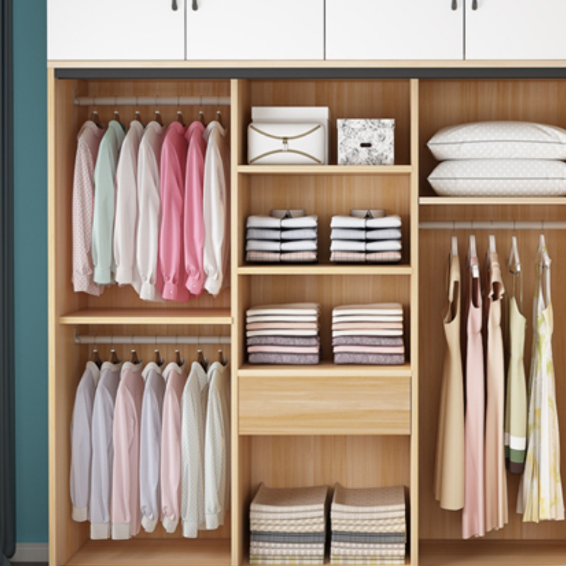 Chalk Minimalist Laminate Cabinet Armoire with 3-Drawer/4-Drawer, Interior Shelves, and Clothing Rod - image 4