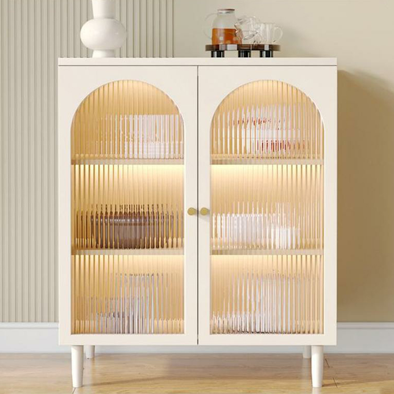 White Modern Sideboard Credenza with Cabinets and Reserve Installation Holes, Full Assembly Required - image 3