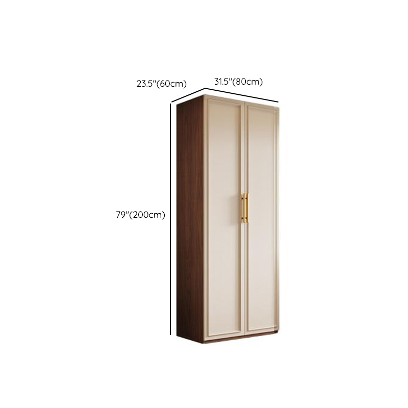 Cocoa Minimalist Wooden Wardrobe Closet with Soft Close Drawer, Soft Close Door, Interior Shelves, and Clothing Rod - image 14