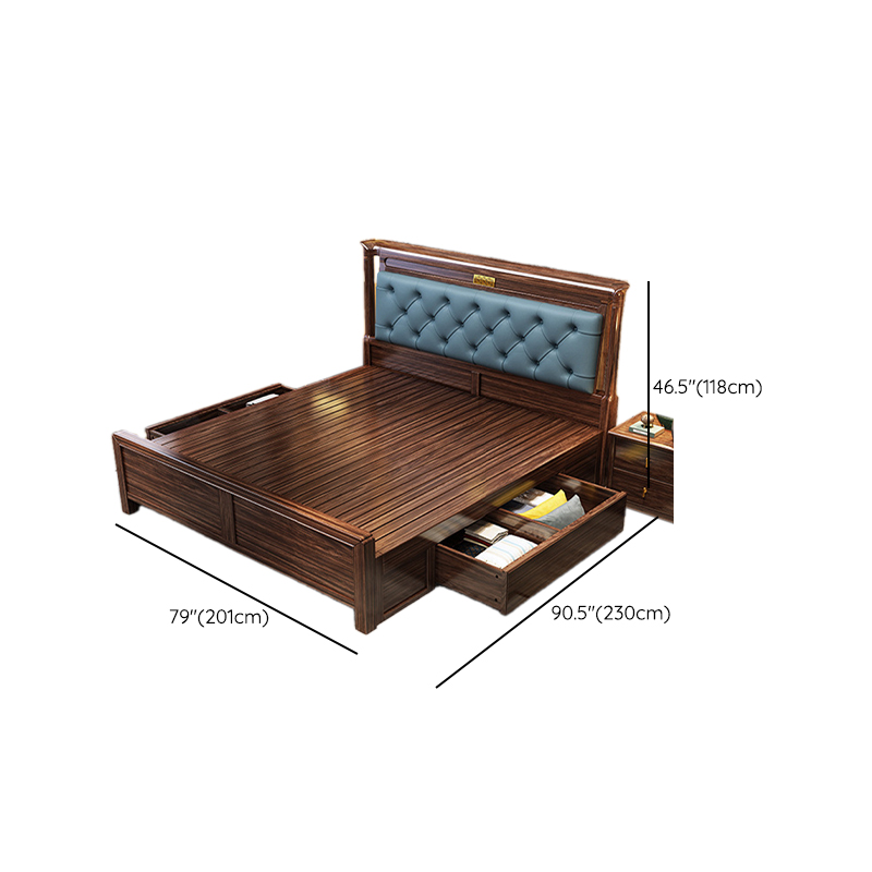 Lumber Solid Color Framed Storage Bed Frame/Pallet Bed Frame with Decorative-stitched Headboard for Living Room - image 17