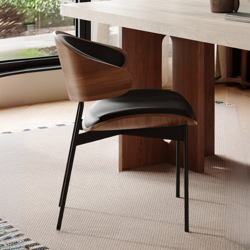 Minimalist Rectangular Slate Stone Dining Table Set with Two-sided Pedestal in Ivory - image 5