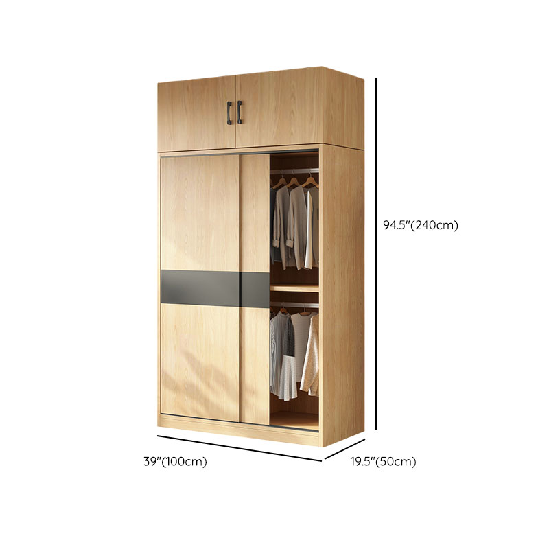 Modish Wooden Independent Armoire Cabinet with Soft Close Door, Interior Shelves, and Clothing Rod - image 16
