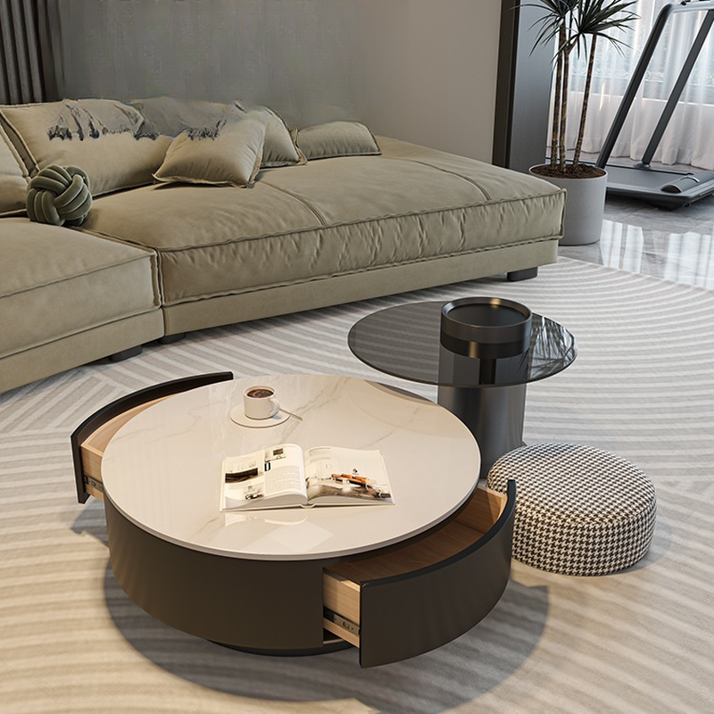 Double Nesting/Single Accent Table Set with Rounded Top and 2 Drawers - image 7
