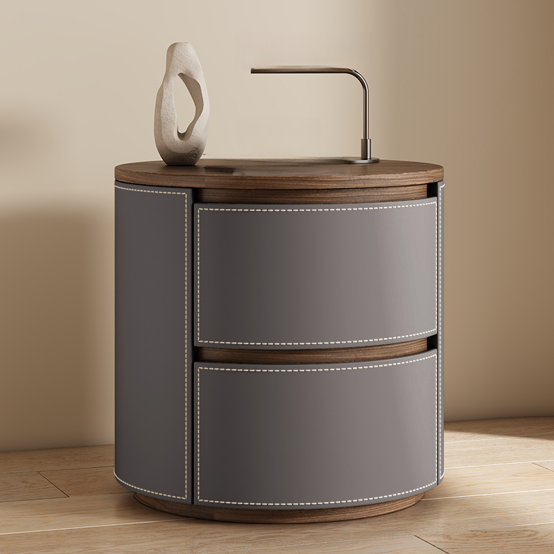 Modish 2 Tiers Drawer Storage Bedside Table with Solid Wood Countertop - image 9