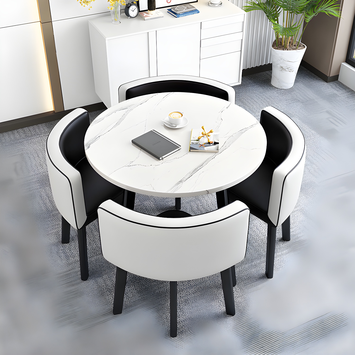 Modern Wood Dining Table Set 5 Pieces Dining Set for Home Use - image 3