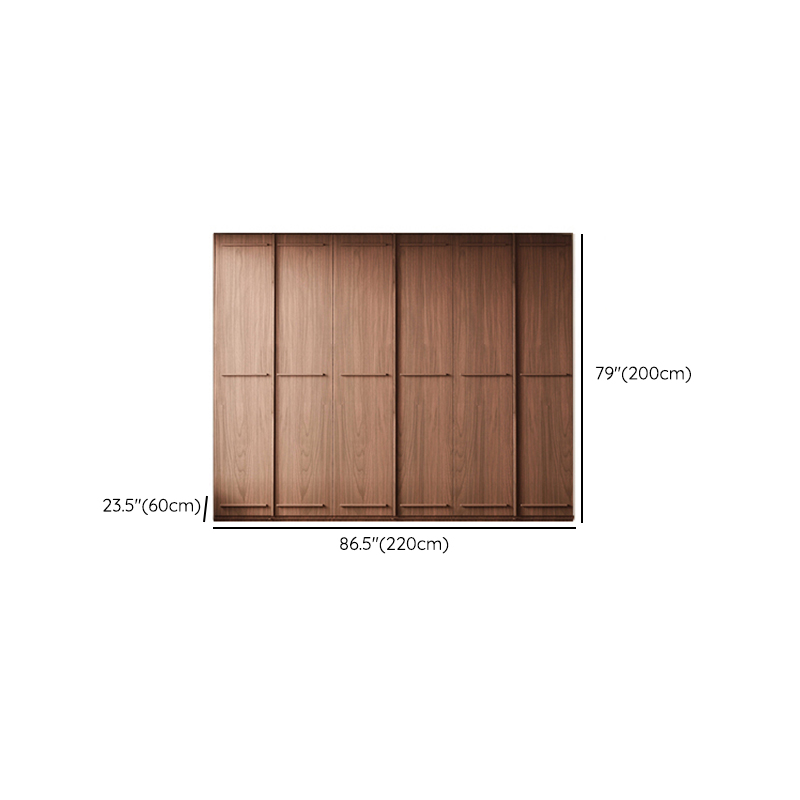 Simplistic Wood Color Timber Wardrobe Closet with Soft Close Door, Interior Shelves, and Hanging Rod - image 21