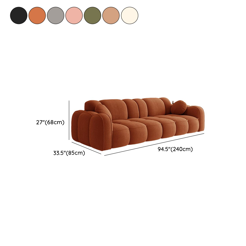 Modern Solid Color Tear Resistant Standard Sofa in Dark Grey/Light Brown/Ivory, 4-seater/3-seater with 2 Pillows - image 17