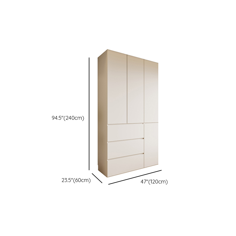White Modish Wooden Independent Wardrobe Armoire with Soft Close Drawer, Soft Close Door, and Interior Shelves - image 12