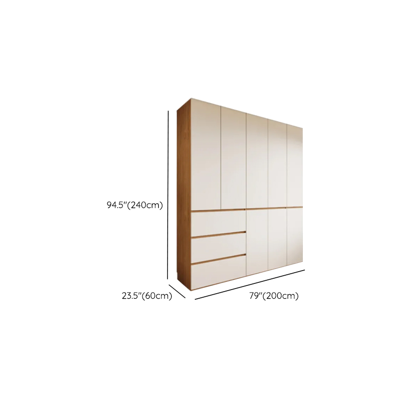 White Minimalist Laminate Wardrobe Closet with 3-Drawer/6-Drawer, Soft Close Door, Interior Shelves, and Clothing Rod - image 19