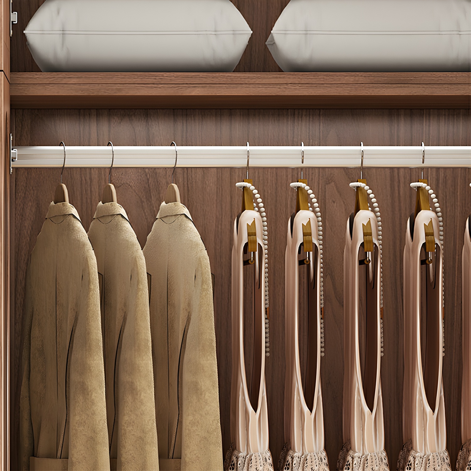 Fashionable Natural Wood Wardrobe Armoire for Stylish Closet Organization - image 7