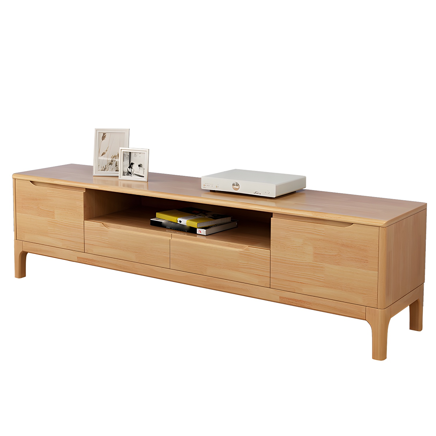 Modern Style Solid Wood TV Stand 19.69-inch Height TV Console with Drawers - image 6