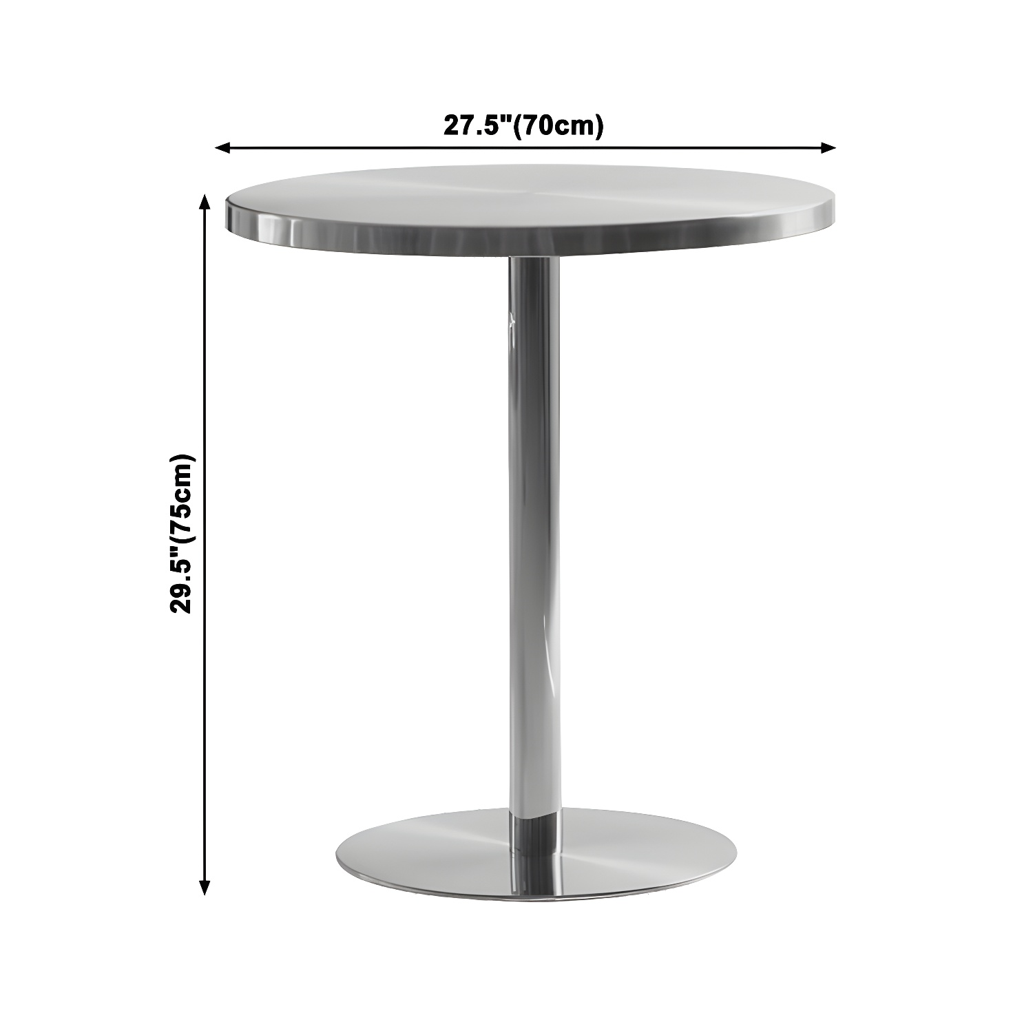 Industrial Dining Room Table Stainless Steel Table with Pedestal Table for Home Kitchen Dinner - image 14