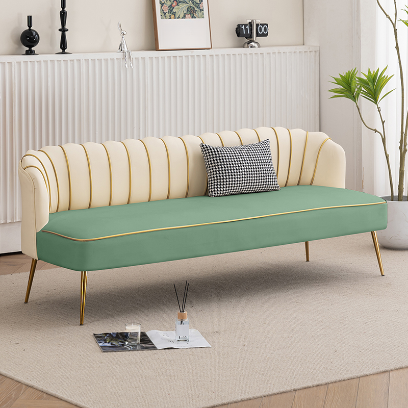 Modish Solid Color Stain Resistant Standard Sofa/Loveseat in Grey/Beige/Amber Color for 2/4-seater/3-seater with 1 Pillow - image 9