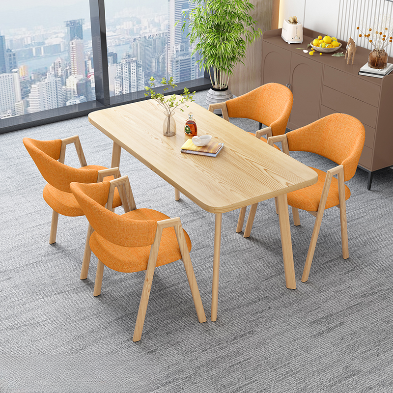 Casual Dining Table Set with Natural Wood Finish, Reclaimed Wood Top, and Seating for 4 Chairs - image 8