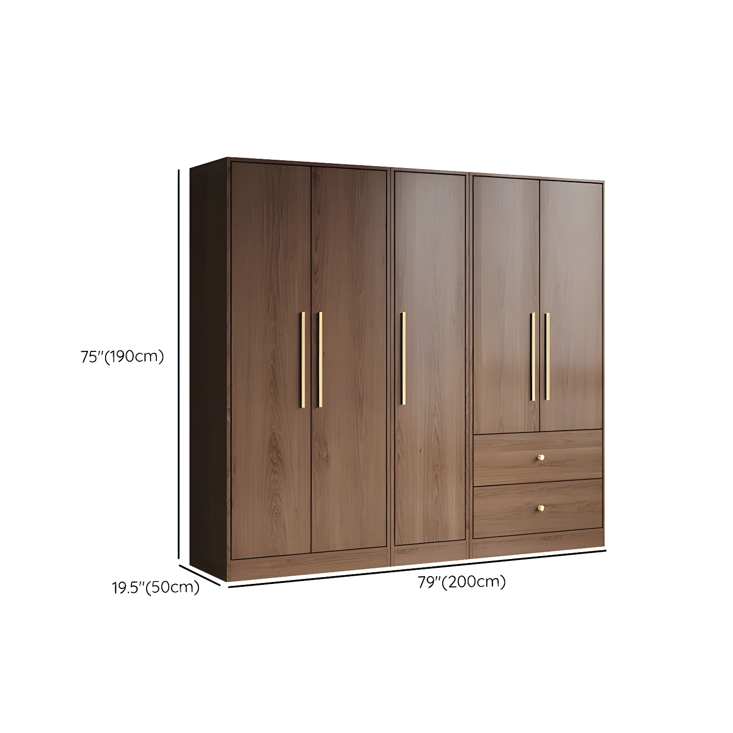 Wood Grain Design Armoires & Wardrobes with Soft Close Door and Storage Space - image 22