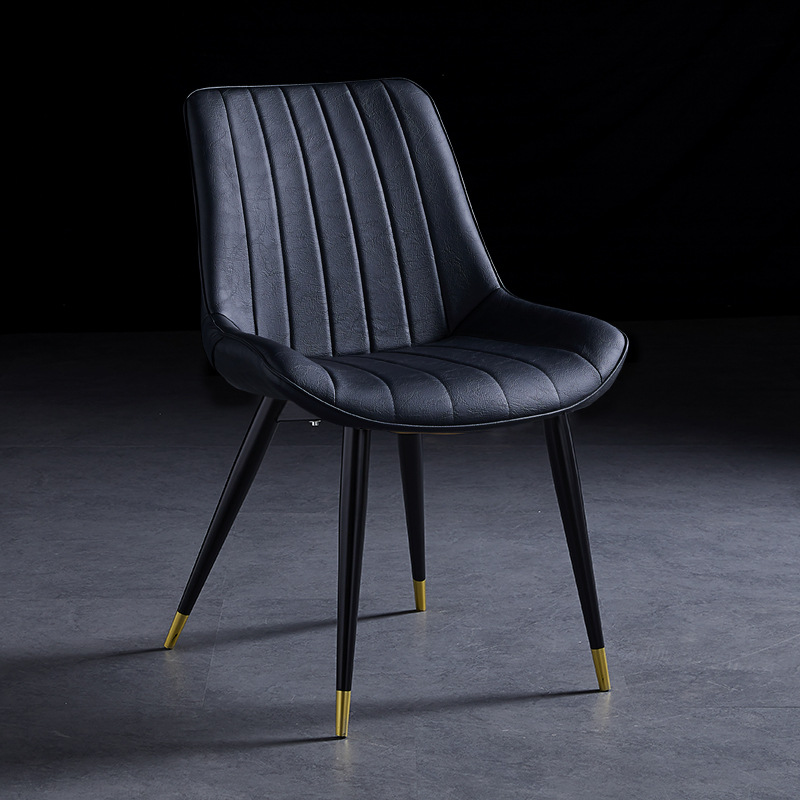 Outlined Faux Leather Upholstered Reliable Side Chair with Metal 4 Legs for Restaurant - image 25