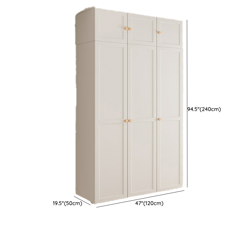Modern White Wardrobe Armoire with Clothing Rod and Shelves - Soft Close, No Distressing - image 16