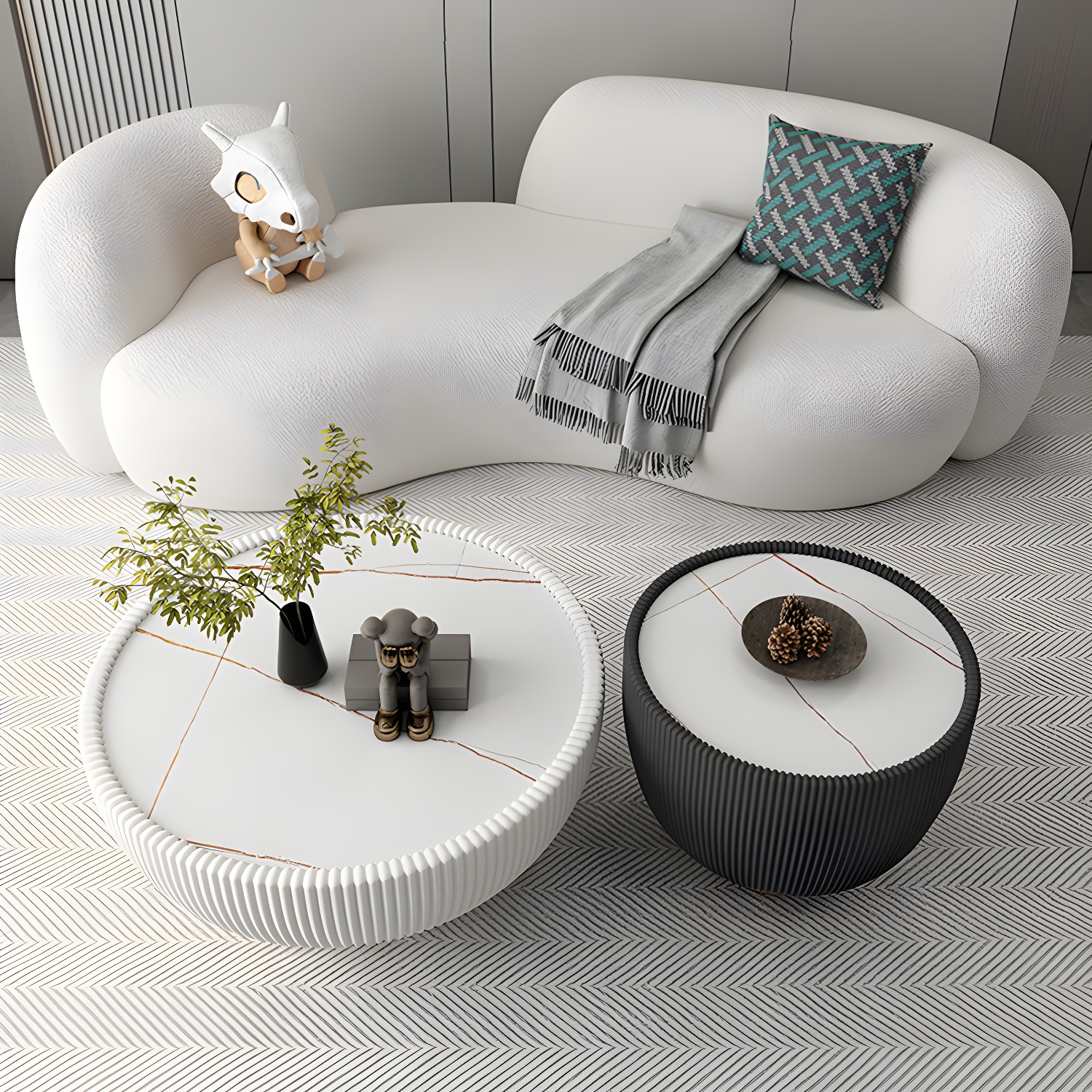 Modern Style Sofa with Curved Back and Padded Sponge Seat Sofa - image 5