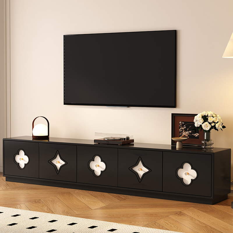 Midnight Black/White Modern Timber TV Stand with 5-Drawer/4-Drawer/8-Drawer - image 3