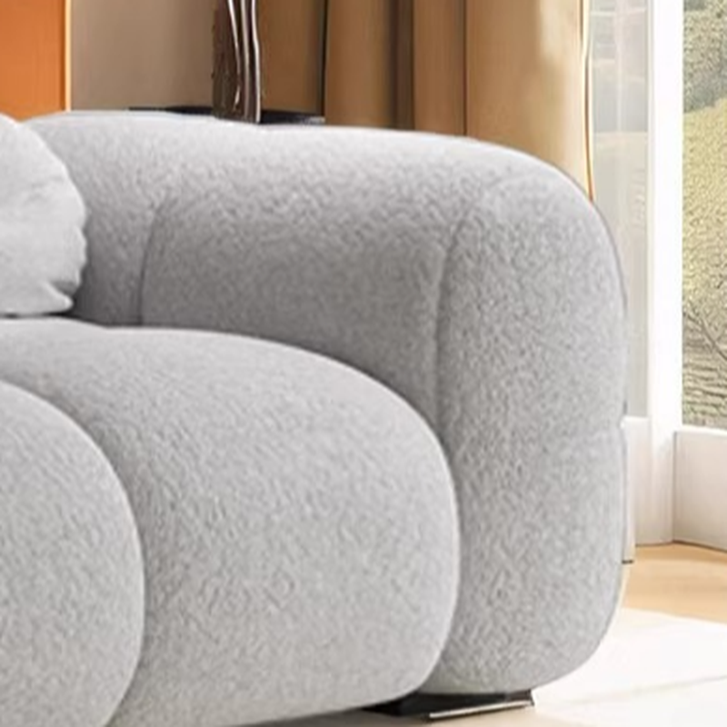 Trendy Solid Color Stain Resistant Loveseat in Black/Dark Gray/Taupe for 2 People with 2 Pillows - image 15