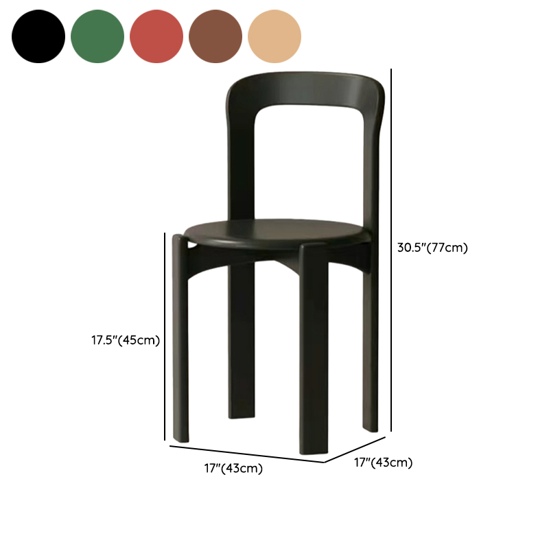 Solid Wood Armless Dining Chair with Open Back for Living Room - image 11