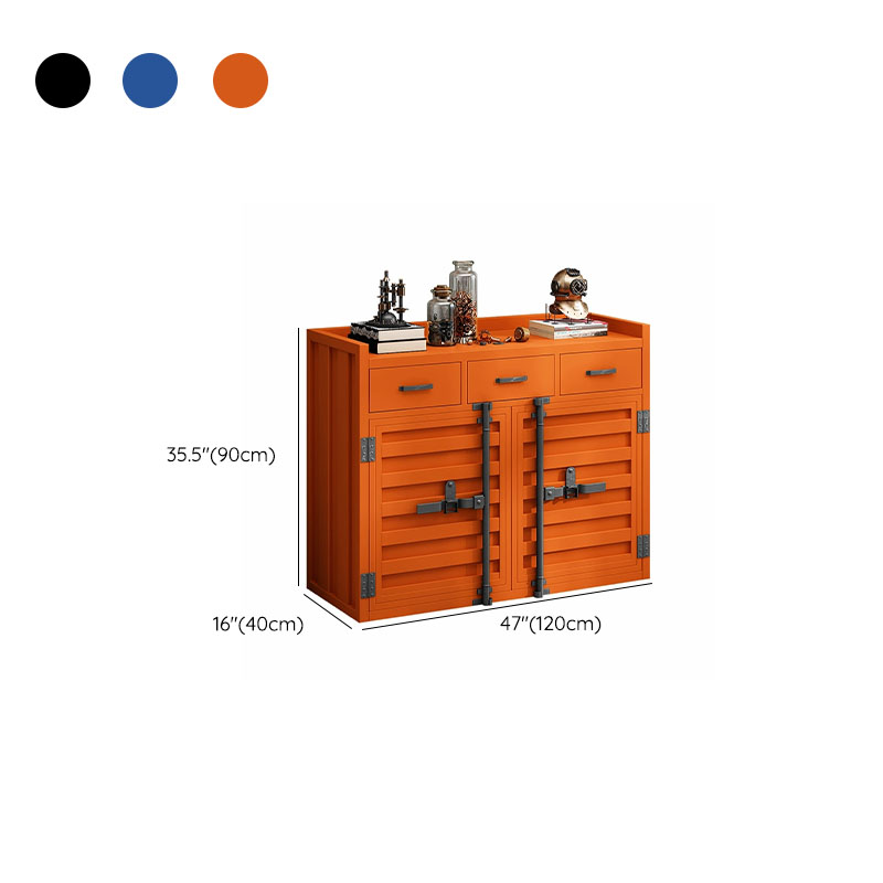 Metal Industrial Sideboard Credenza with Cabinet, Drawers, and Shelves - 40cm Width, 90cm Height - image 14