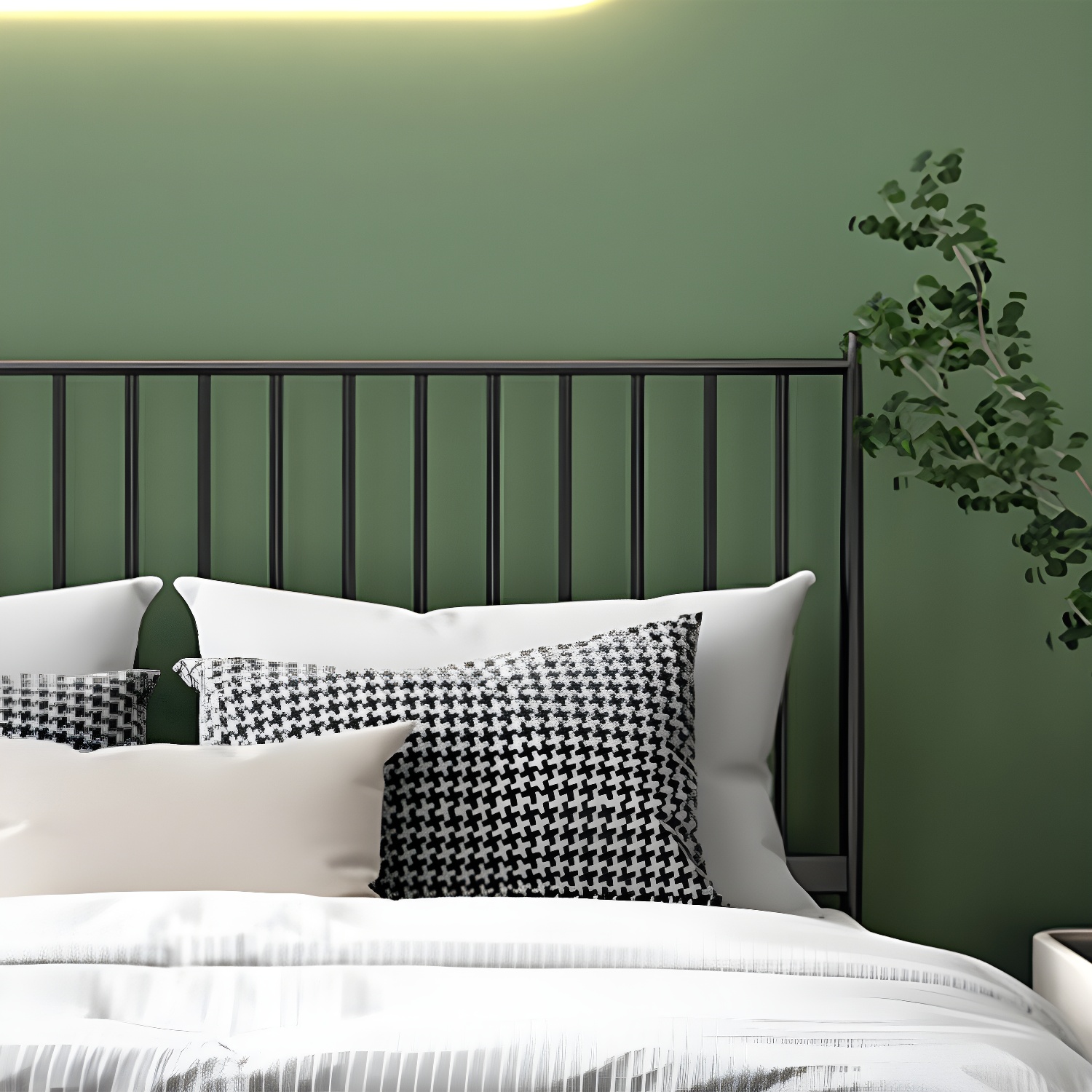 Contemporary Iron Open Frame Bed with Spindle Headboard for Bedroom - image 10